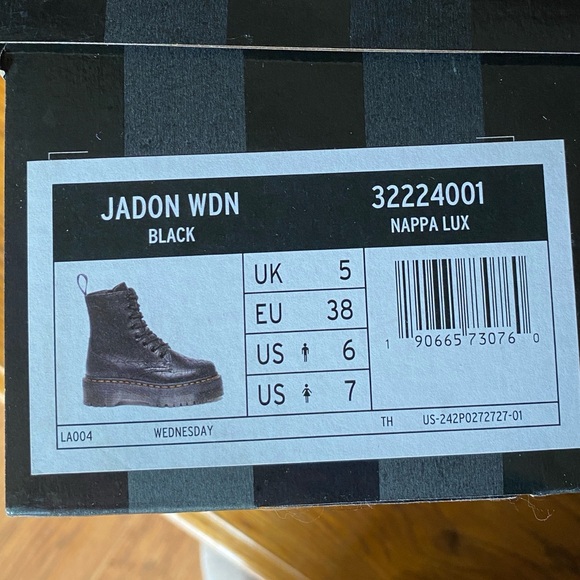 Dr Martens Wednesday Jadon Platform Black Spiderweb women’s size 7, men’s 8 NEW - Picture 10 of 10